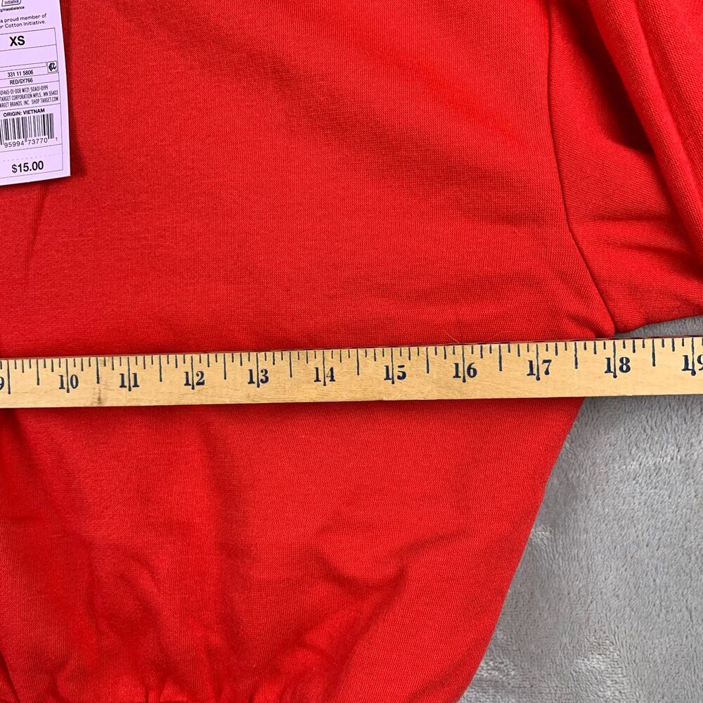 BCI CASUAL CROP CREW SWEATSHIRT TOP WOMENS/GIRLS Size XS in RED - Picture 7 of 10